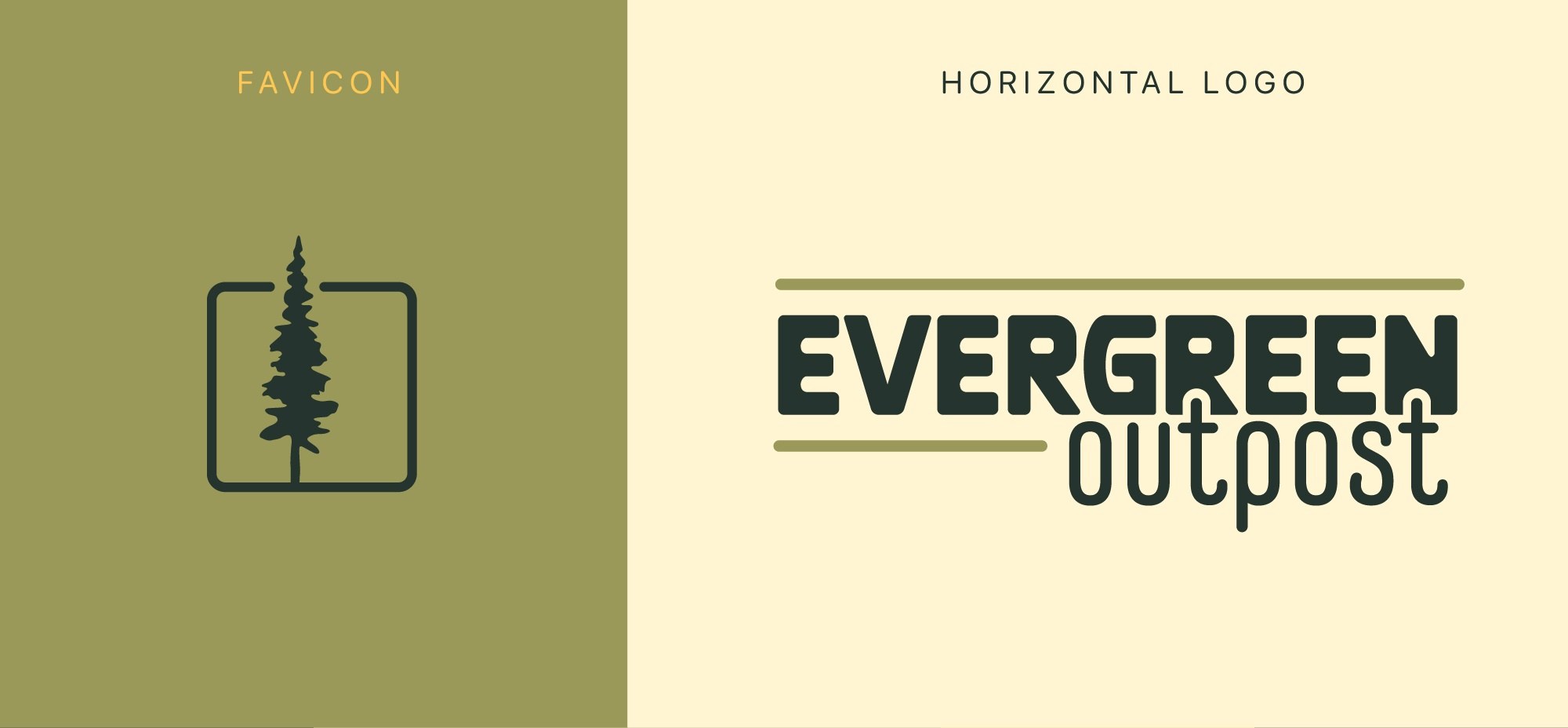 Evergreen Outpost favicon and horizontal logo