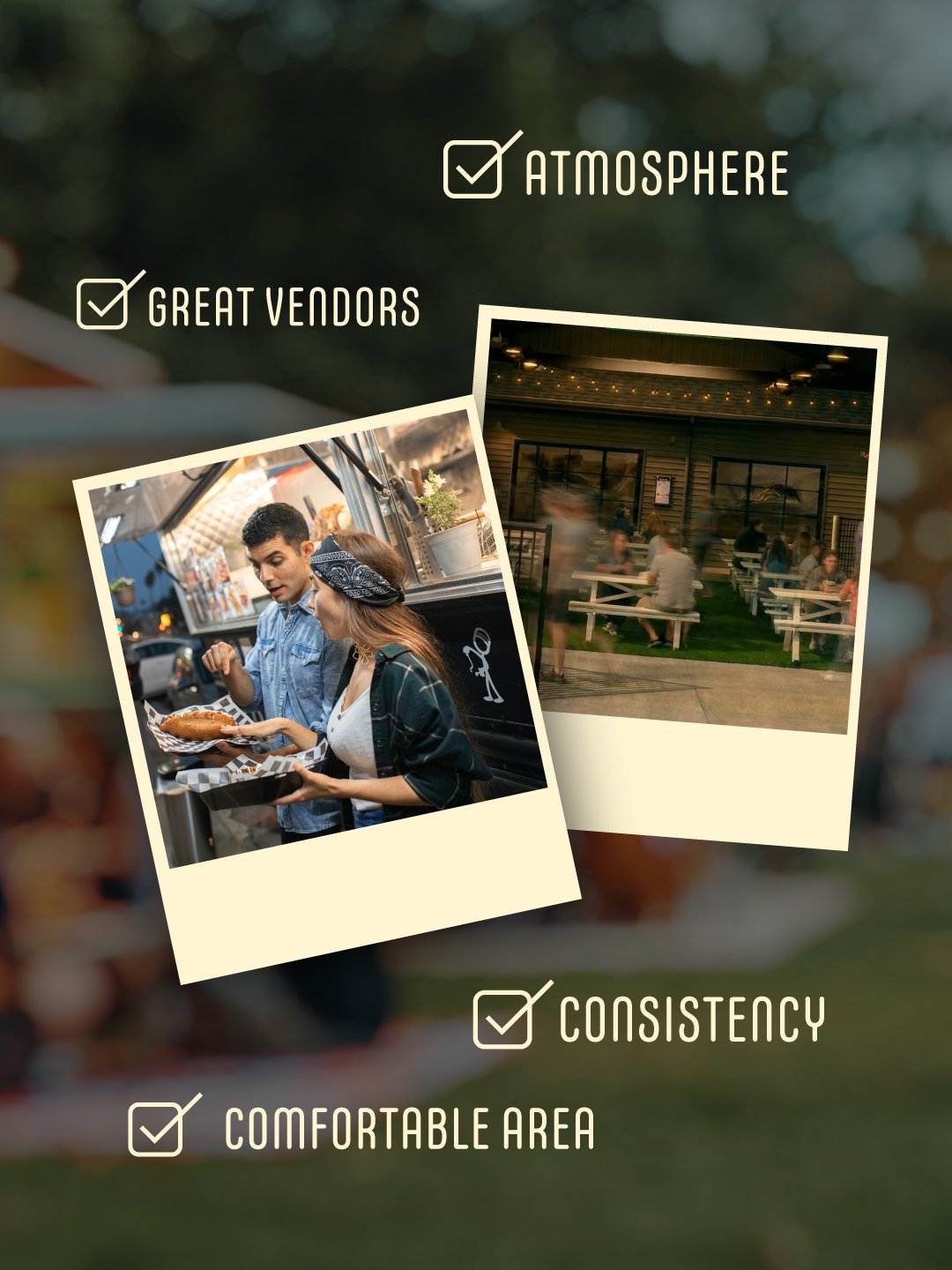 What makes a food cart space carousel post