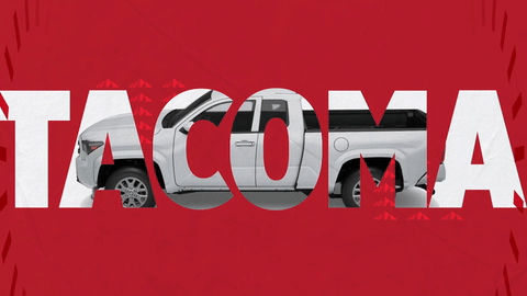 Teton Toyota Tacoma truck lineup typographic animation